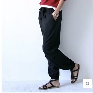 PASKHO SERENE - ULTRA COMFORTABLE PANTS IN BLACK NERO Travel Jogger Size Medium